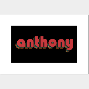 Anthony - Retro Rainbow Typography Style 70s Posters and Art